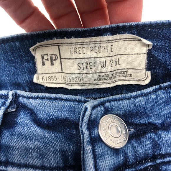 Free People Busted Knee Skinny High-Rise Denim Jeans 26 - Picture 8 of 8